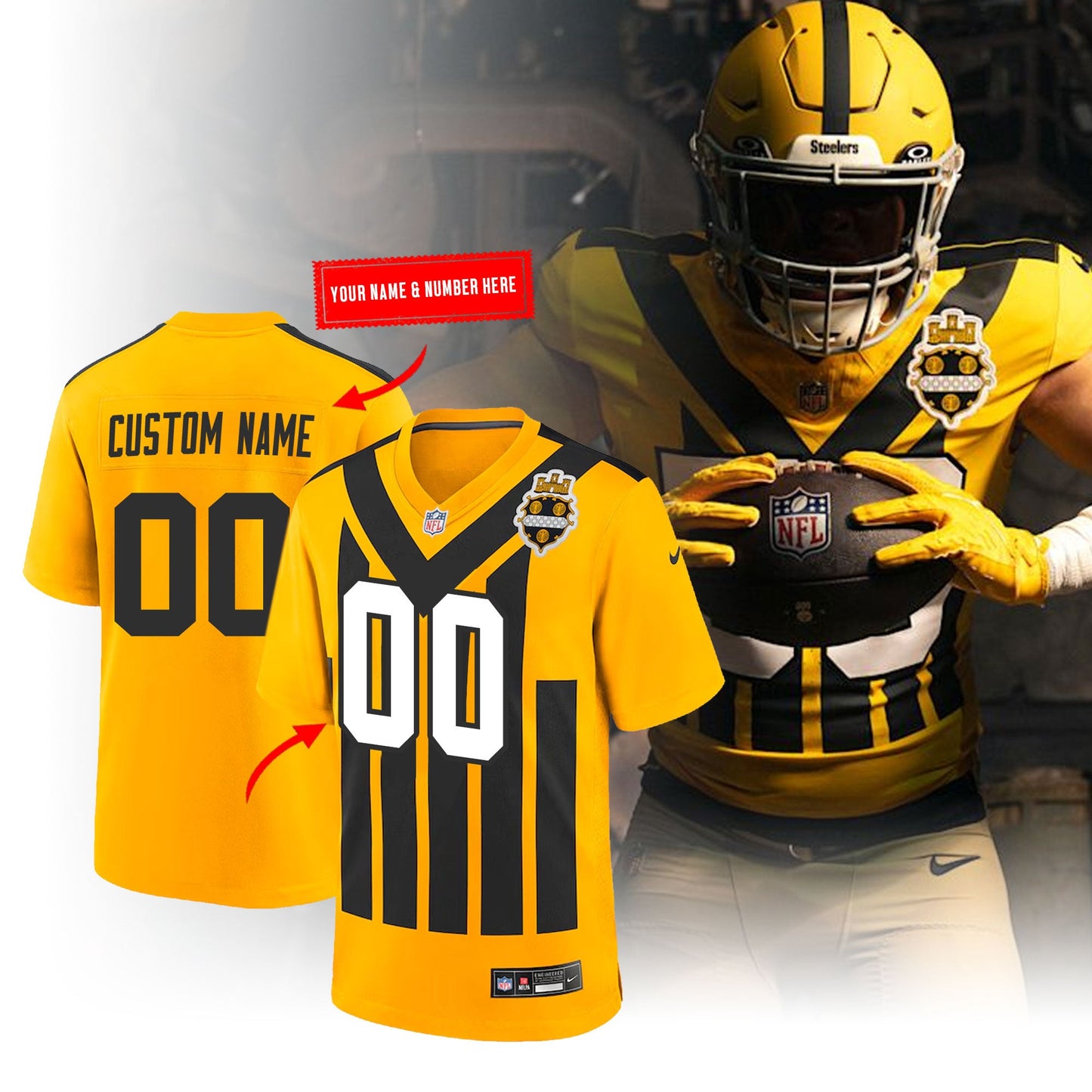 Steeler Nation Shirt - Pittsburgh Steelers unveil 1933 Throwback Uniforms Football Jersey