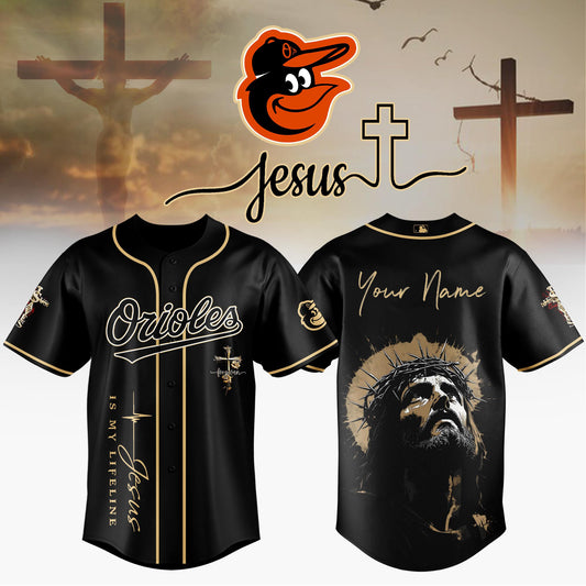Baltimore Orioles x Jesus Baseball Jersey May The Person Who Wears This Shirt Be Blessed With Good Health And Good Luck