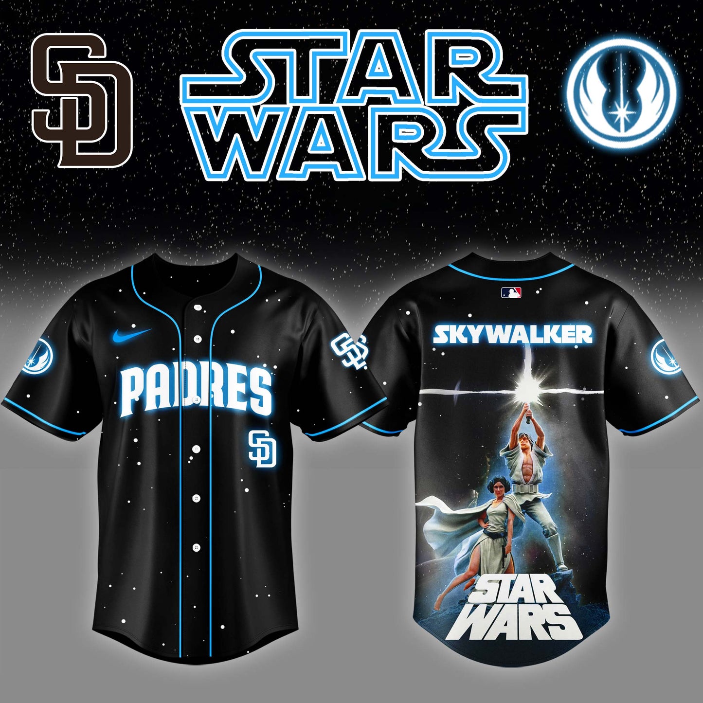San Diego Padres x Stars Wars Luke Skywalker Game Night Baseball Jersey Editions Limited v4