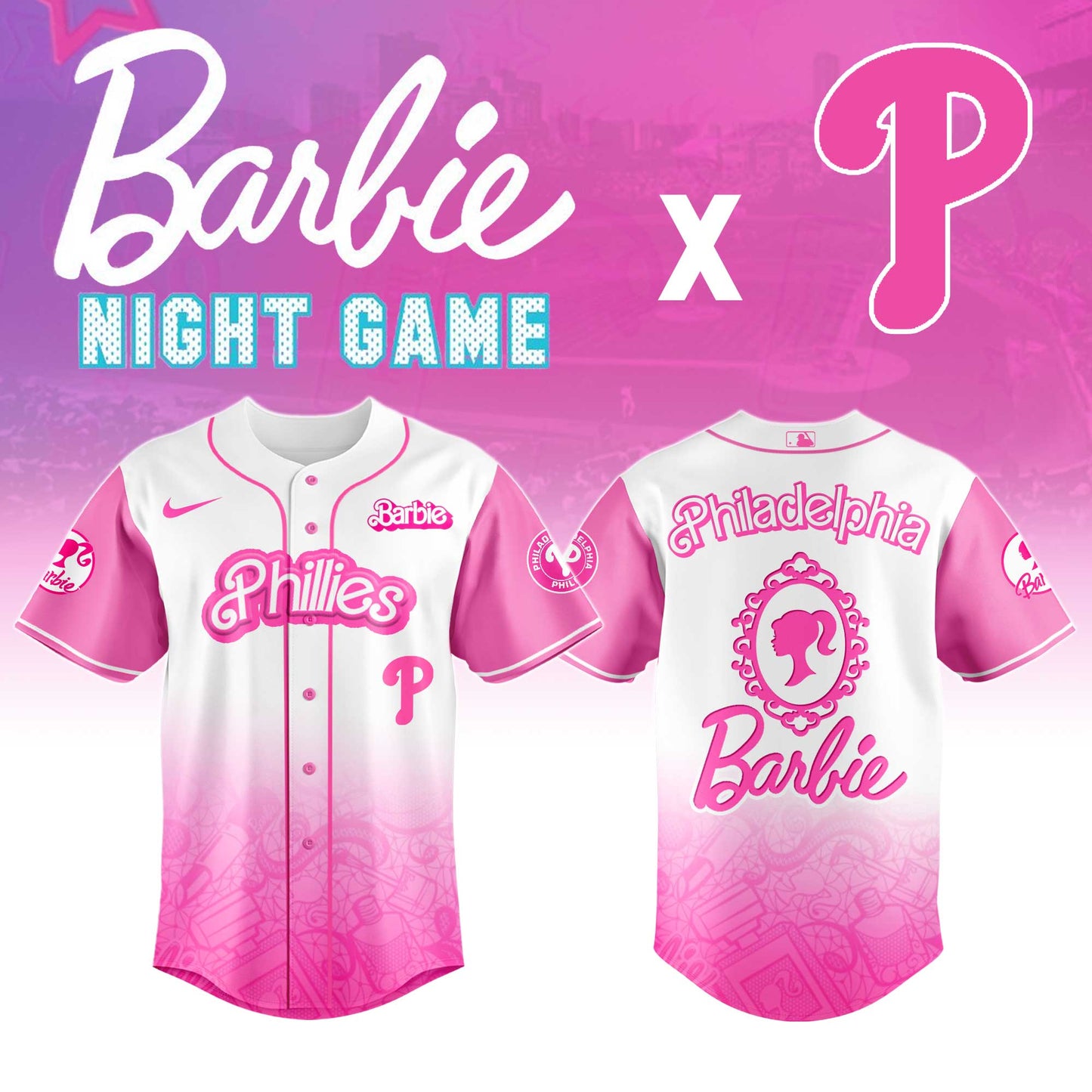 . Philadelphia Phillies MLB x Barbie Night Game Limited Edition Jersey 2025