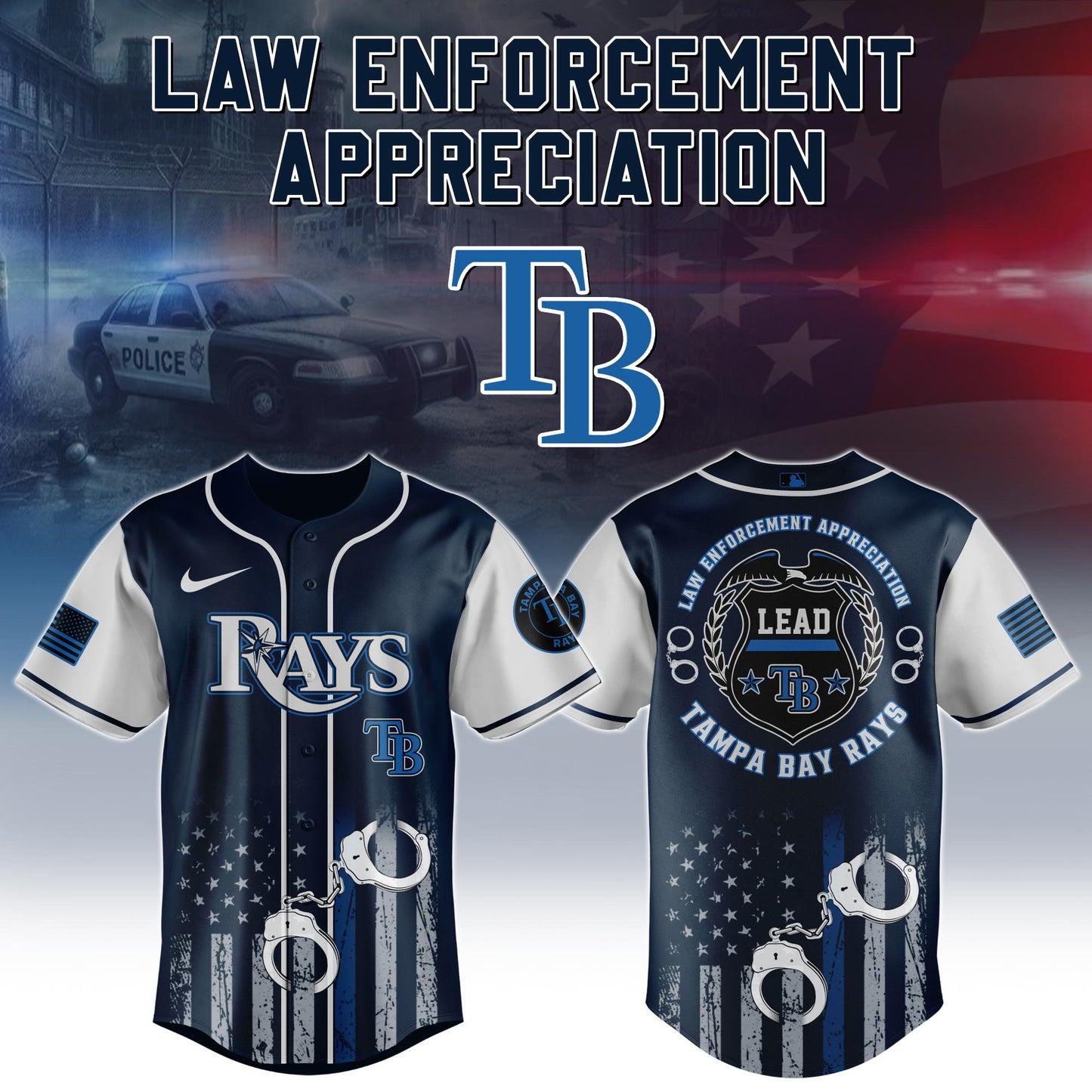 . Tampa Bay Rays MLB x Law Enforcement Appreciation Day Jersey Limited