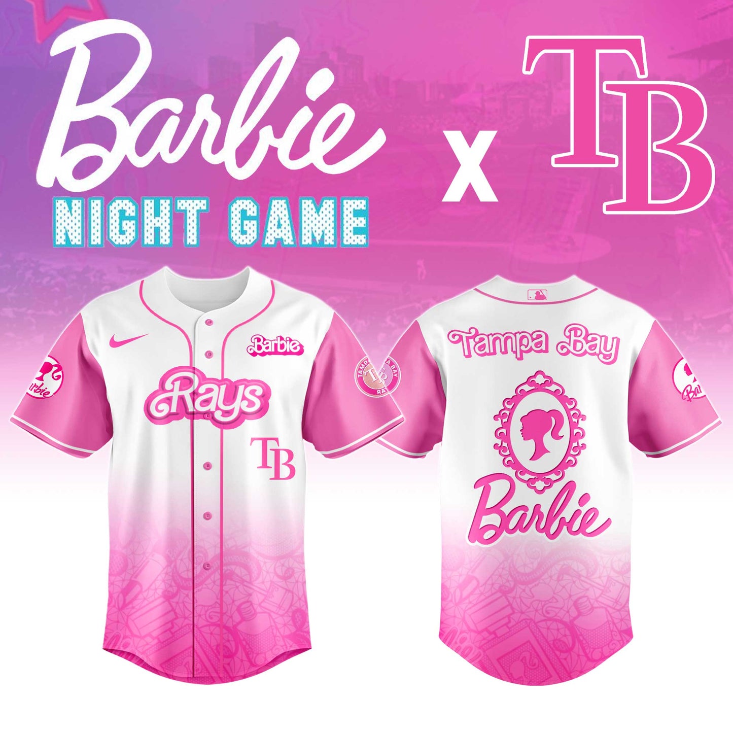 .    Tampa    Bay Rays MLB x Barbie Night Game Limited Edition Jersey 2025