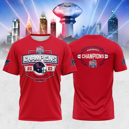 .Ole Miss Rebels 2023 Peach Bowl Champions Shirt