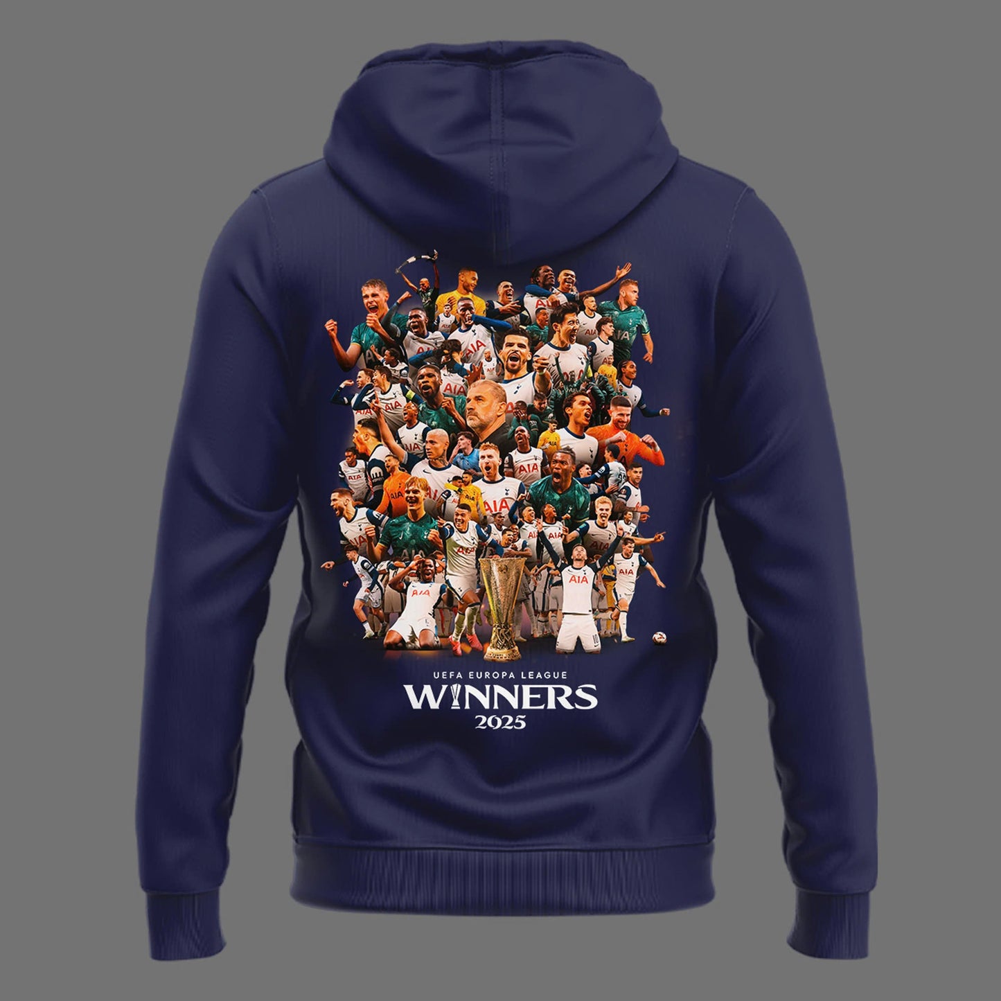 Special New Tottenham Hotspur Europa League 2025 Winners Navy Team Logo Hoodie