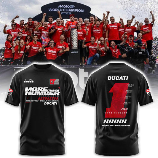 “MORE THAN A NUMBER” Marc Marquez World Champion 2025 Black Combo Tshirt | Jogger | Cap