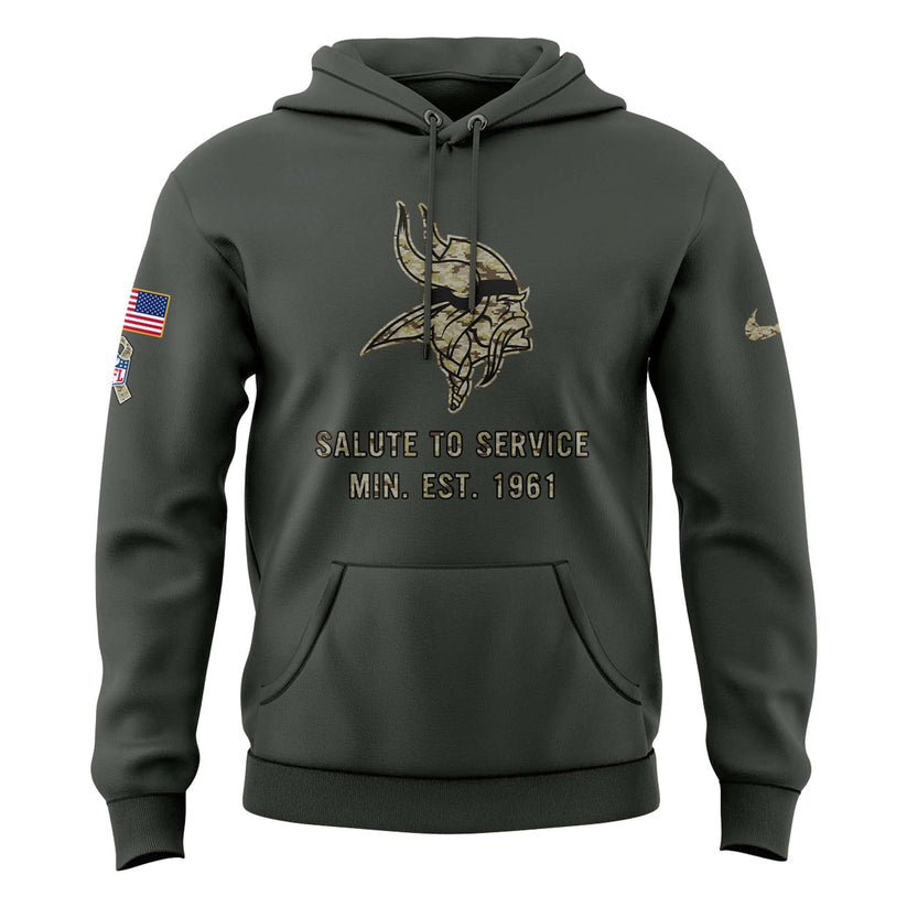 Special 2025 Salute To Service Minnesota Vikings Combo Hoodie