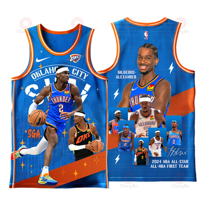 Thunder Shai Gilgeous-Alexander #2 Oklahoma City Team 3D Basketball Jersey