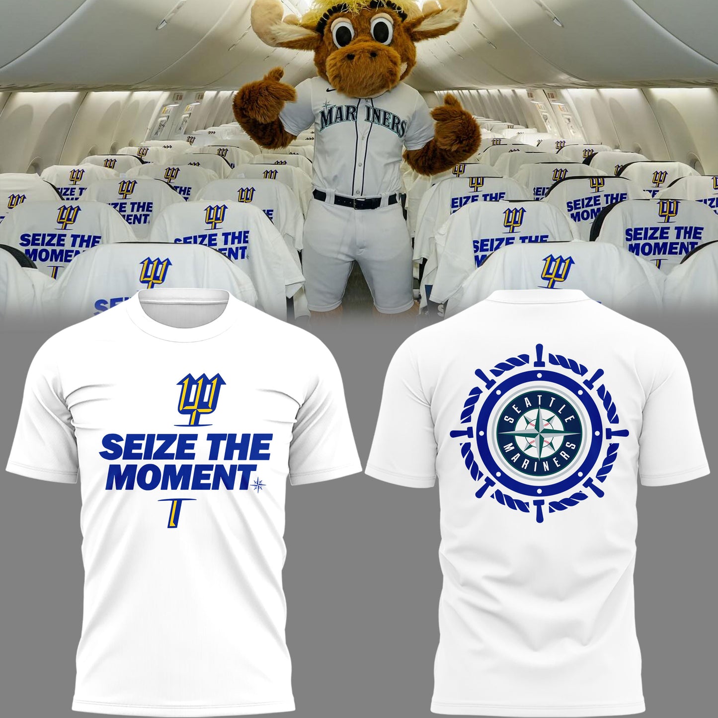 Seattle Mariners SEIZE THE MOMENT White Tee
