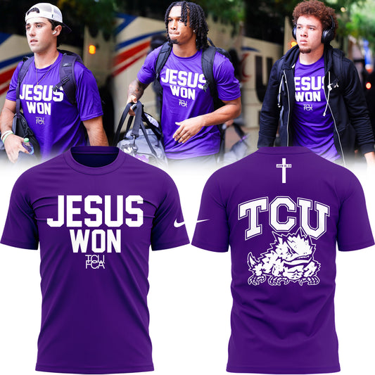 TCU Horned Frogs football x Jesus Won Limited Edition Tshirt 2025