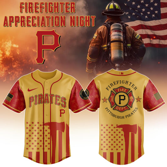 .          Pittsburgh Pirates  MLB x Firefighter Appreciation Night Special Edition Jersey 2025