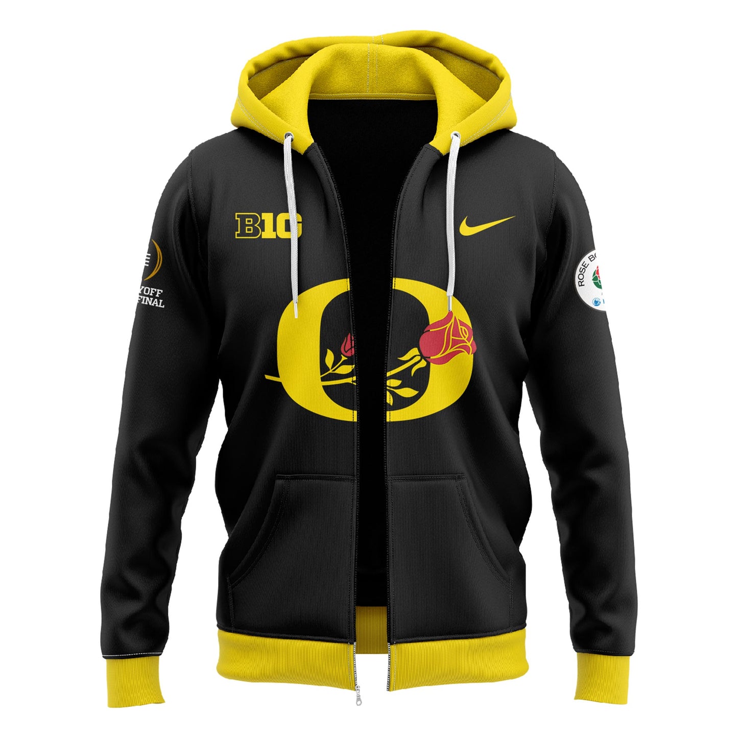 Oregon Ducks Rose Bowl Game 2024 Zip Hoodie