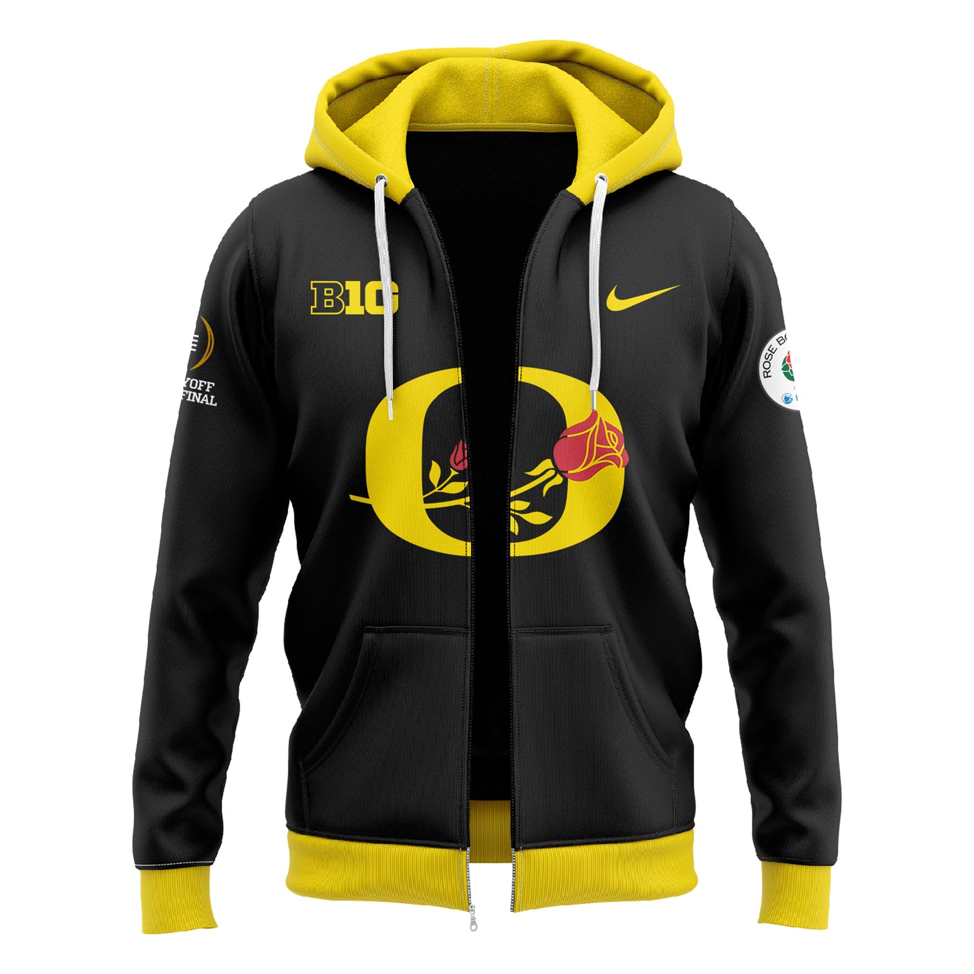 Oregon Ducks Rose Bowl Game 2024 Zip Hoodie