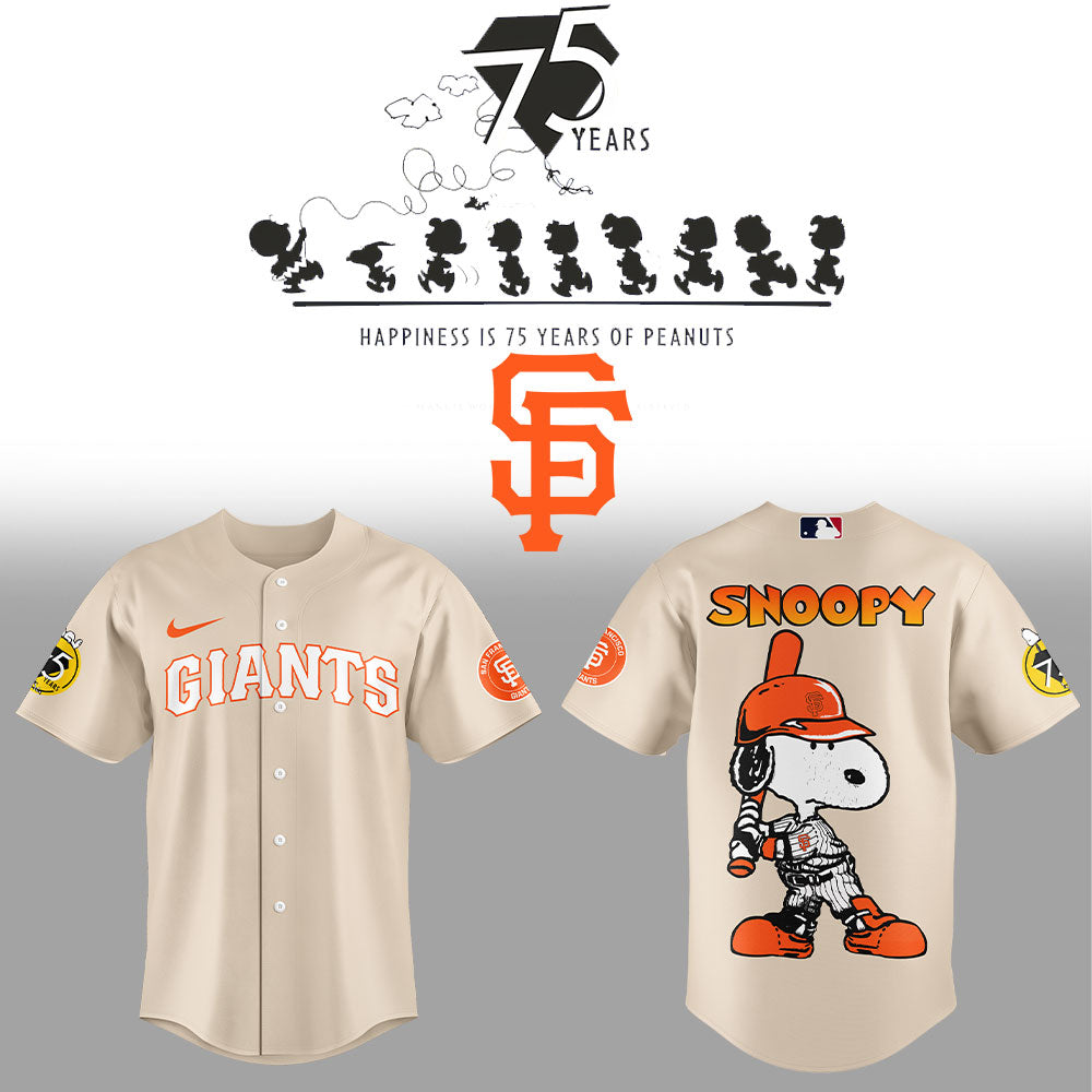 San Francisco Giants 75th Anniversary of Peanuts Baseball Jersey