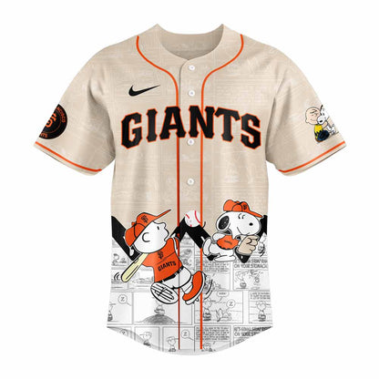 San Francisco Giants 75th Anniversary of Peanuts Baseball Jersey