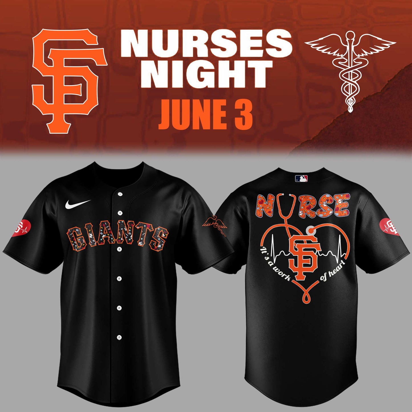 San Francisco Giants Nurses Appreciation Black Jersey