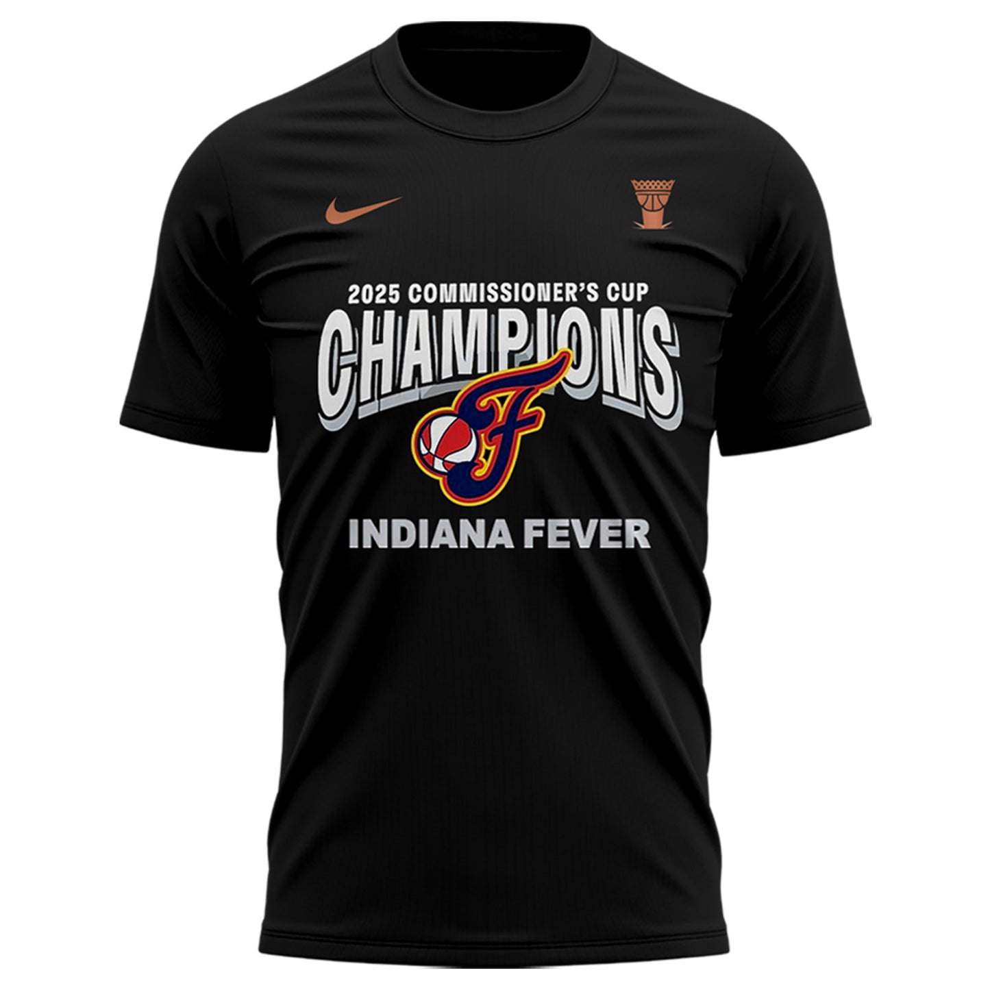 Special 2025 WNBA Commissioner's Cup Champions Indiana Fever Black T-Shirt
