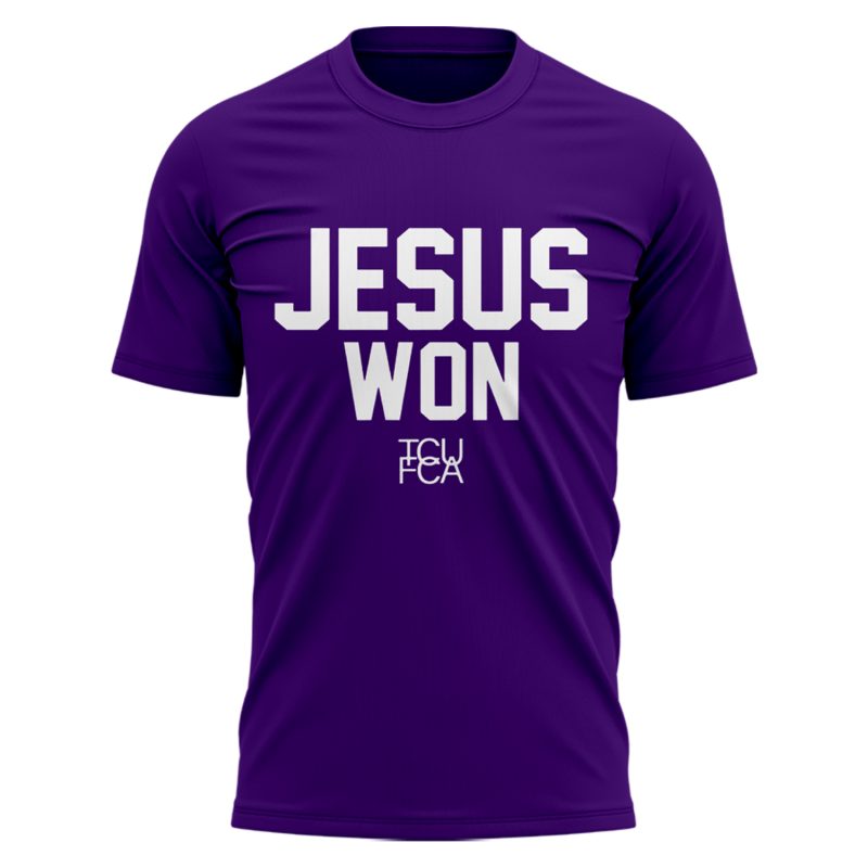 TCU Horned Frogs football x Jesus Won Limited Edition Tshirt 2025.