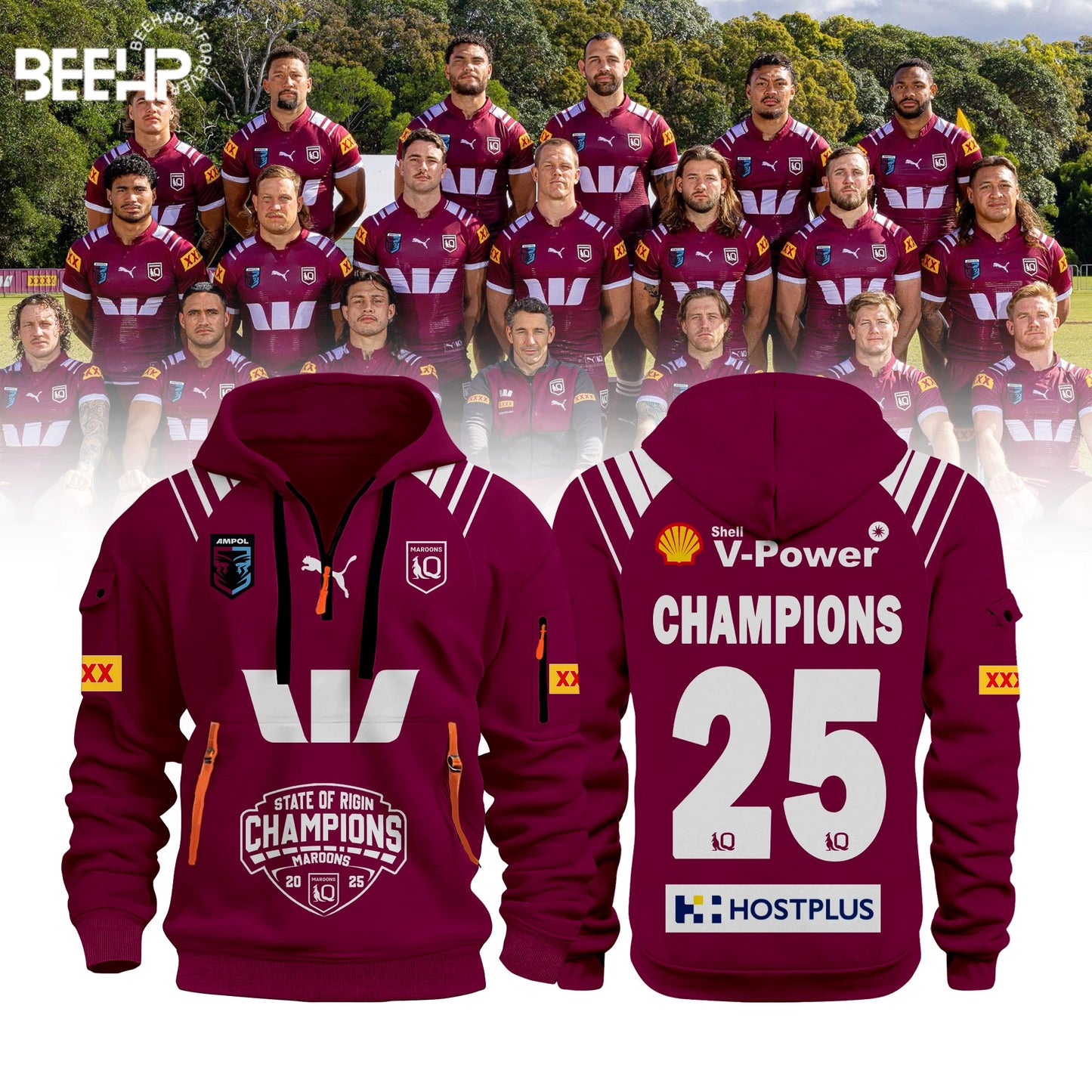 Queensland Maroons Of Origin 2025 Champions New Hoodie