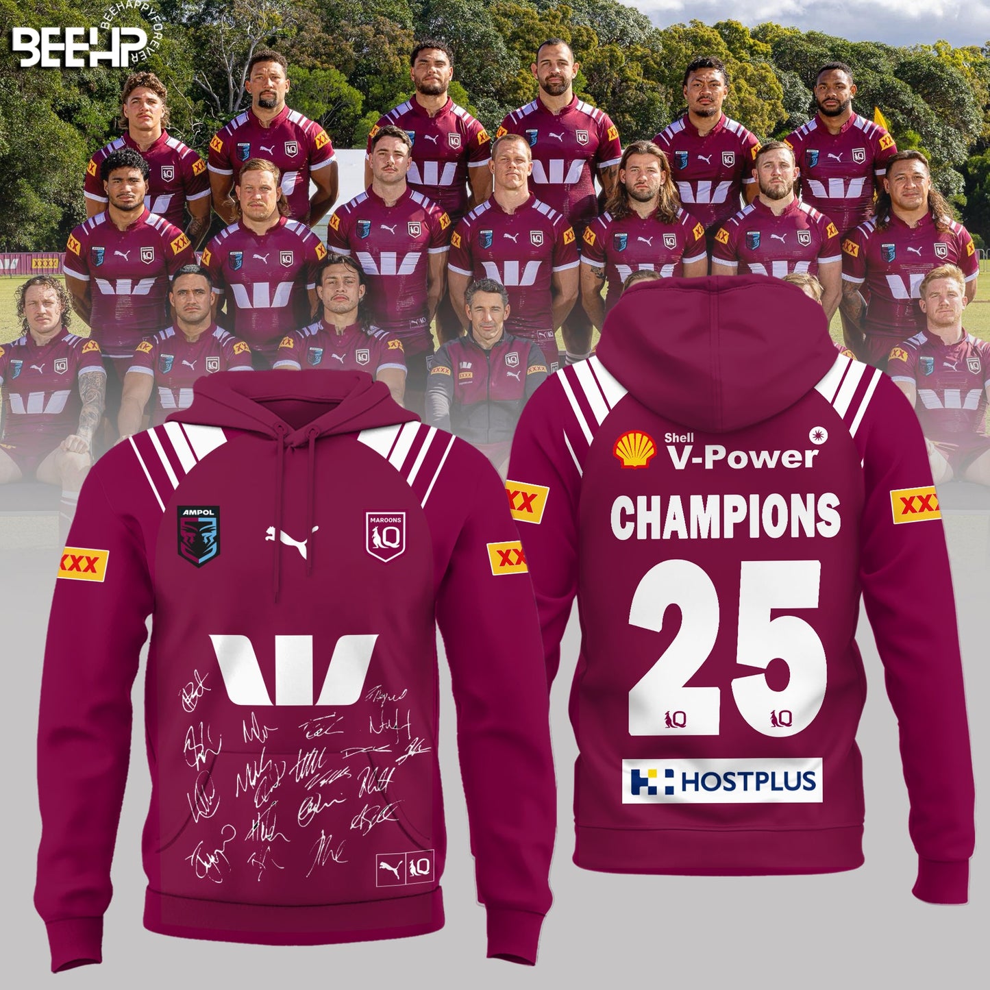 Queensland Maroons State Of Origin 2025 Champions Hoodie
