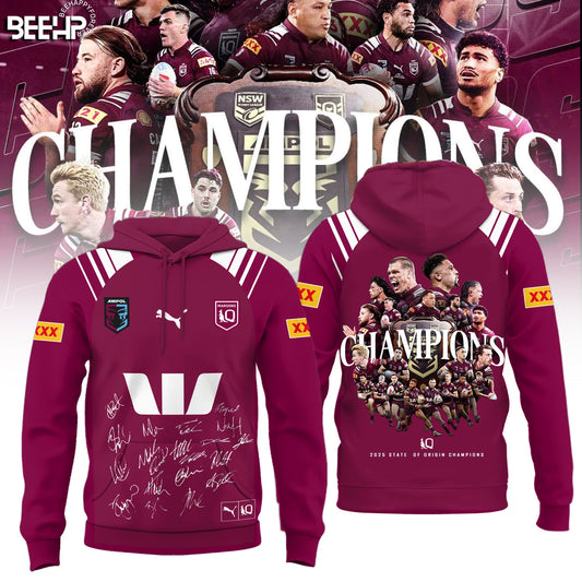 Queensland Maroons State Of Origin 2025 Champions Hoodie