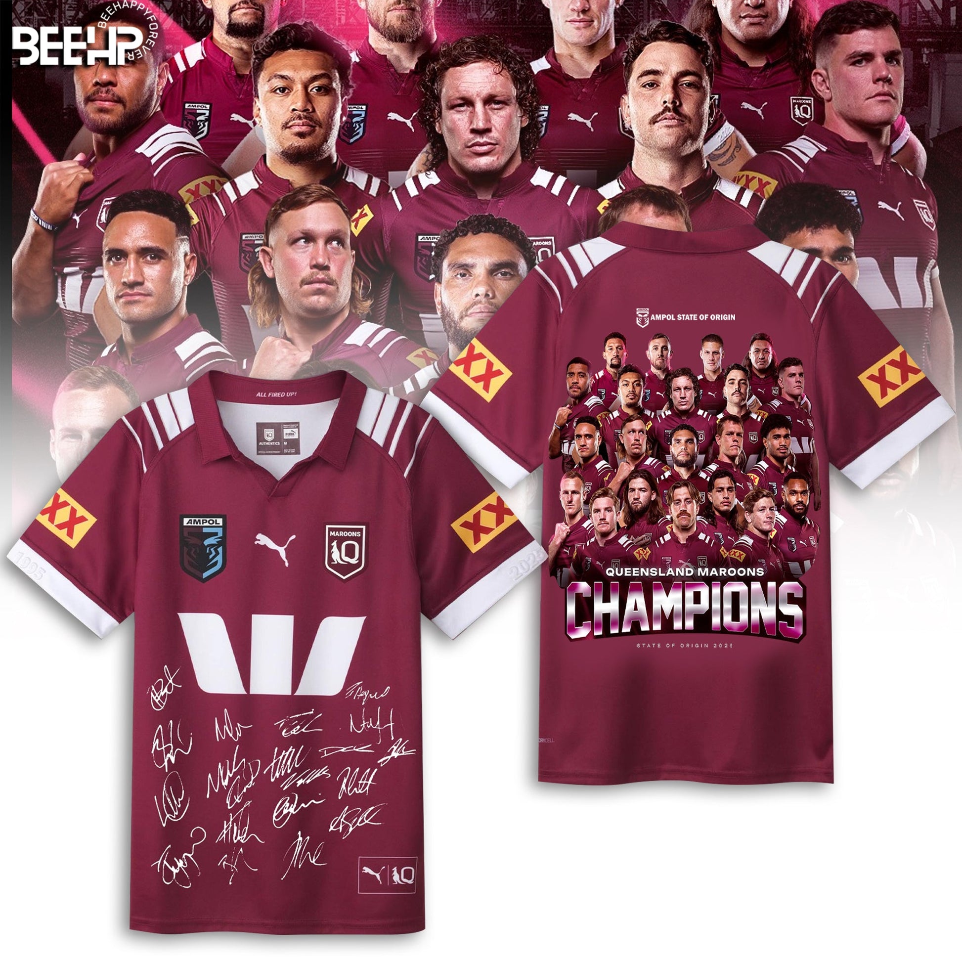 Queensland Maroons Of Origin 2025 Champions Rugby Jersey