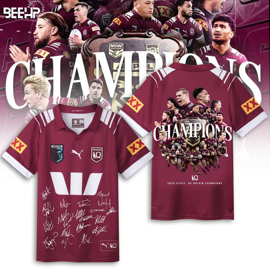 Queensland Maroons Of Origin 2025 Champions Rugby Jersey