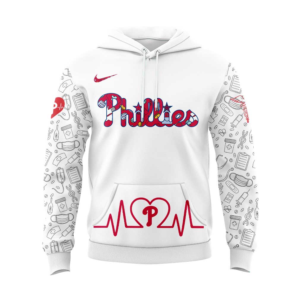 Philadelphia Phillies Nurses Appreciation White Hoodie