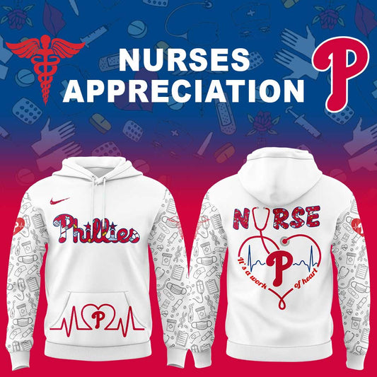 Philadelphia Phillies Nurses Appreciation White Hoodie