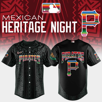 Pittsburgh Pirates Mexican Heritage Night New Black Jersey