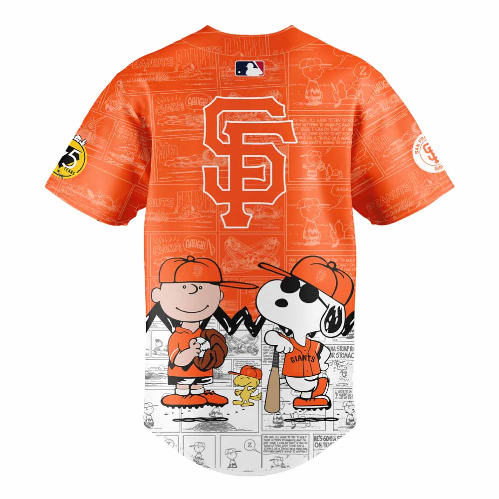 San Francisco Giants 75th Anniversary of Peanuts Baseball Jersey