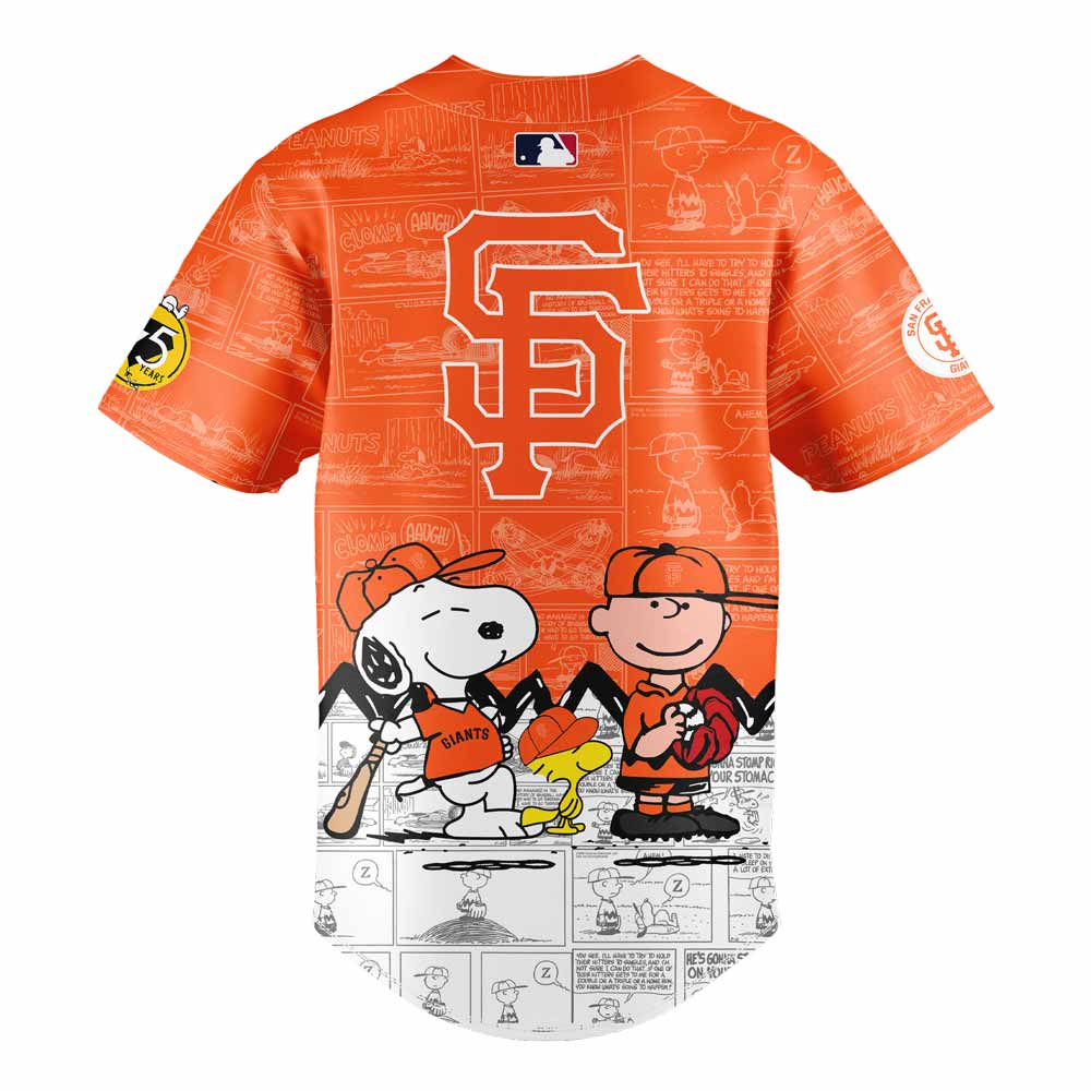 San Francisco Giants 75th Anniversary of Peanuts Baseball Jersey