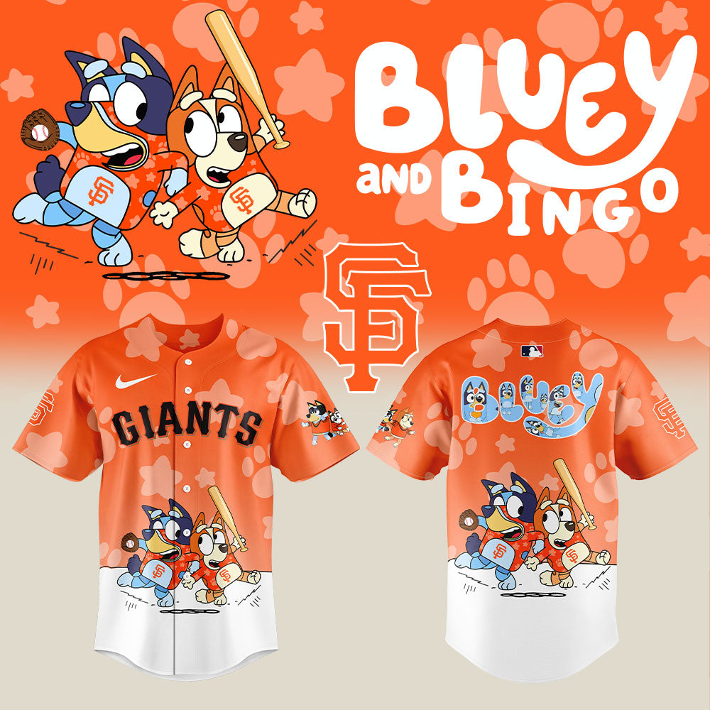 San Francisco Giants Bluey and Bingo Baseball Jersey