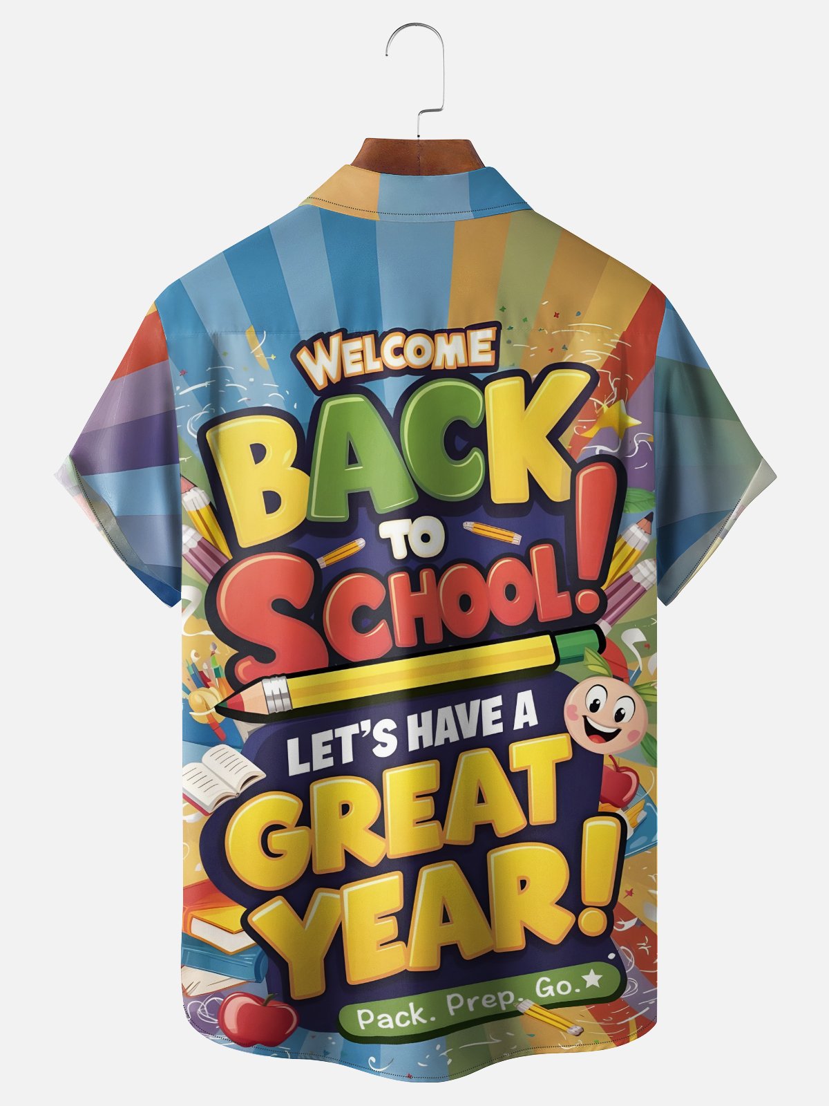 Tall Size Moisture-wicking Back to School Chest Pocket Casual Shirt-Yellow