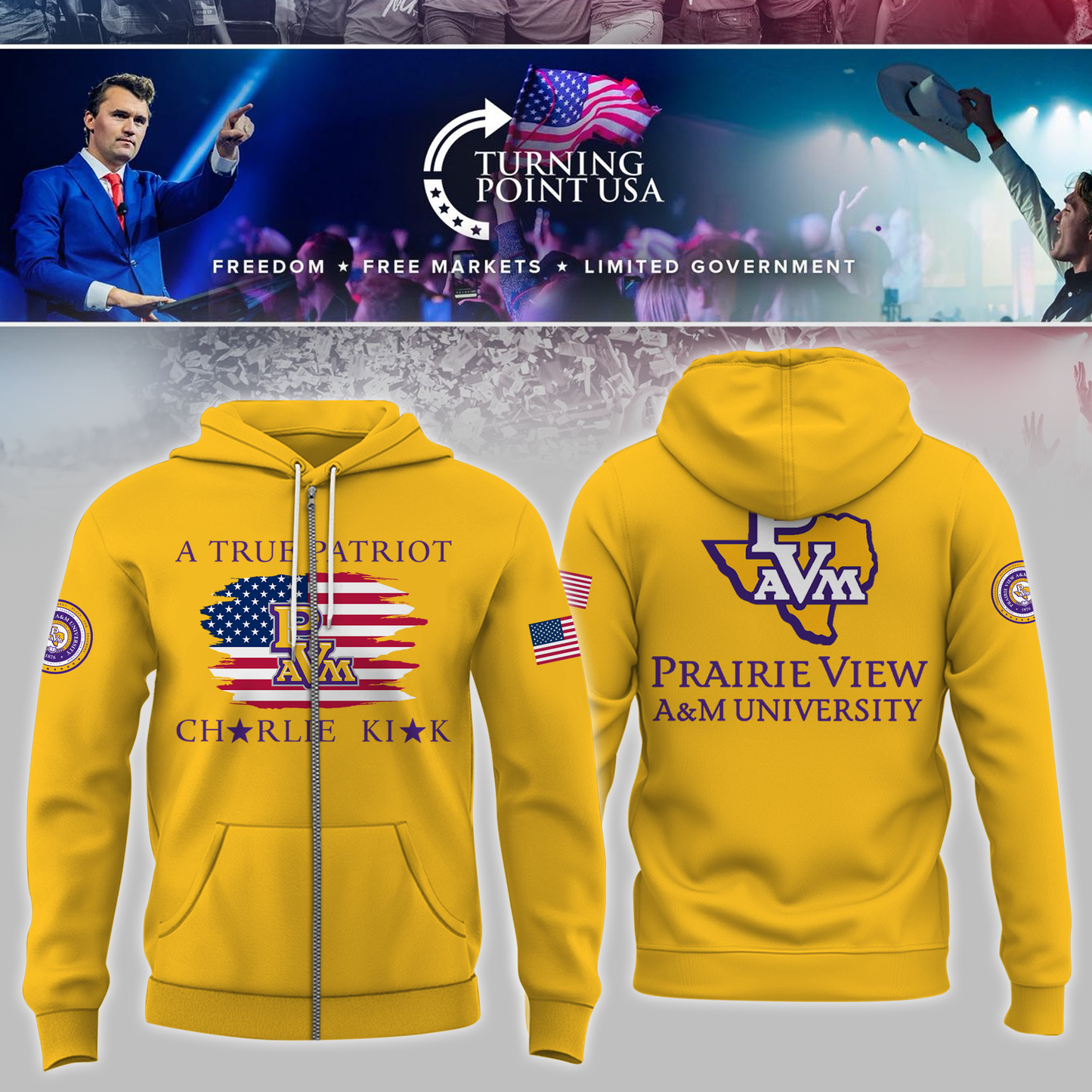 Prairie View University x Turning Point USA Zip Hoodie