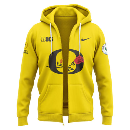 Oregon Ducks Rose Bowl Game 2024 Zip Hoodie V1