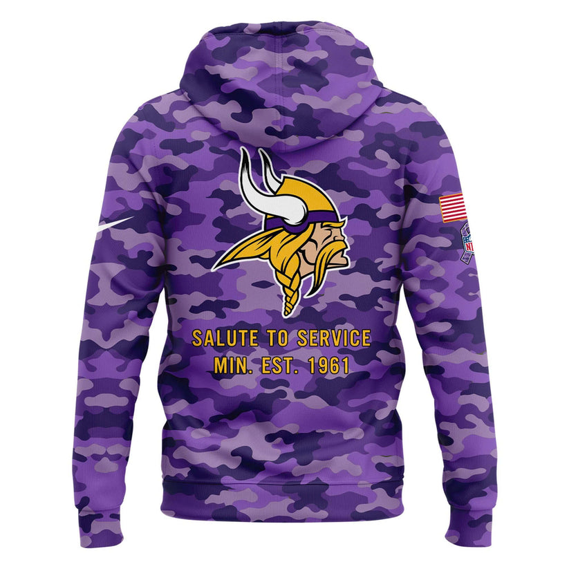 Special 2025 Salute To Service Minnesota Vikings Combo Hoodie