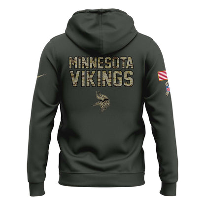 Special 2025 Salute To Service Minnesota Vikings Combo Hoodie