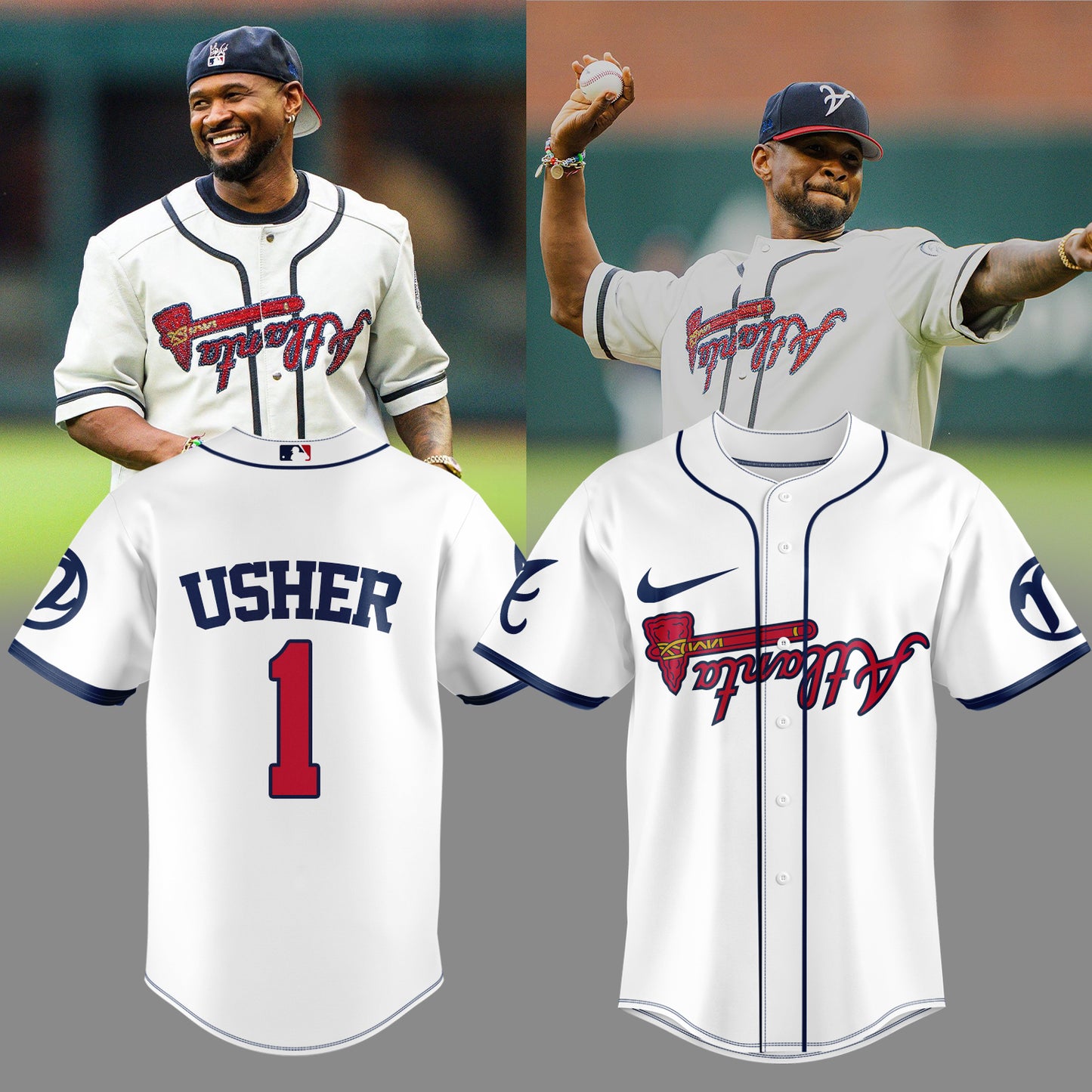 Atlanta Braves Usher 2025 All-Star Game Baseball Jersey
