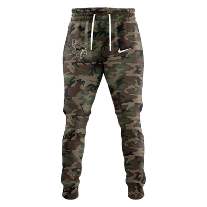 Premium Minnesota Vikings Merch - Minnesota Vikings Camo 2025 Salute to Service Club Fleece Pullover Hoodie - Gear Up For Game Day