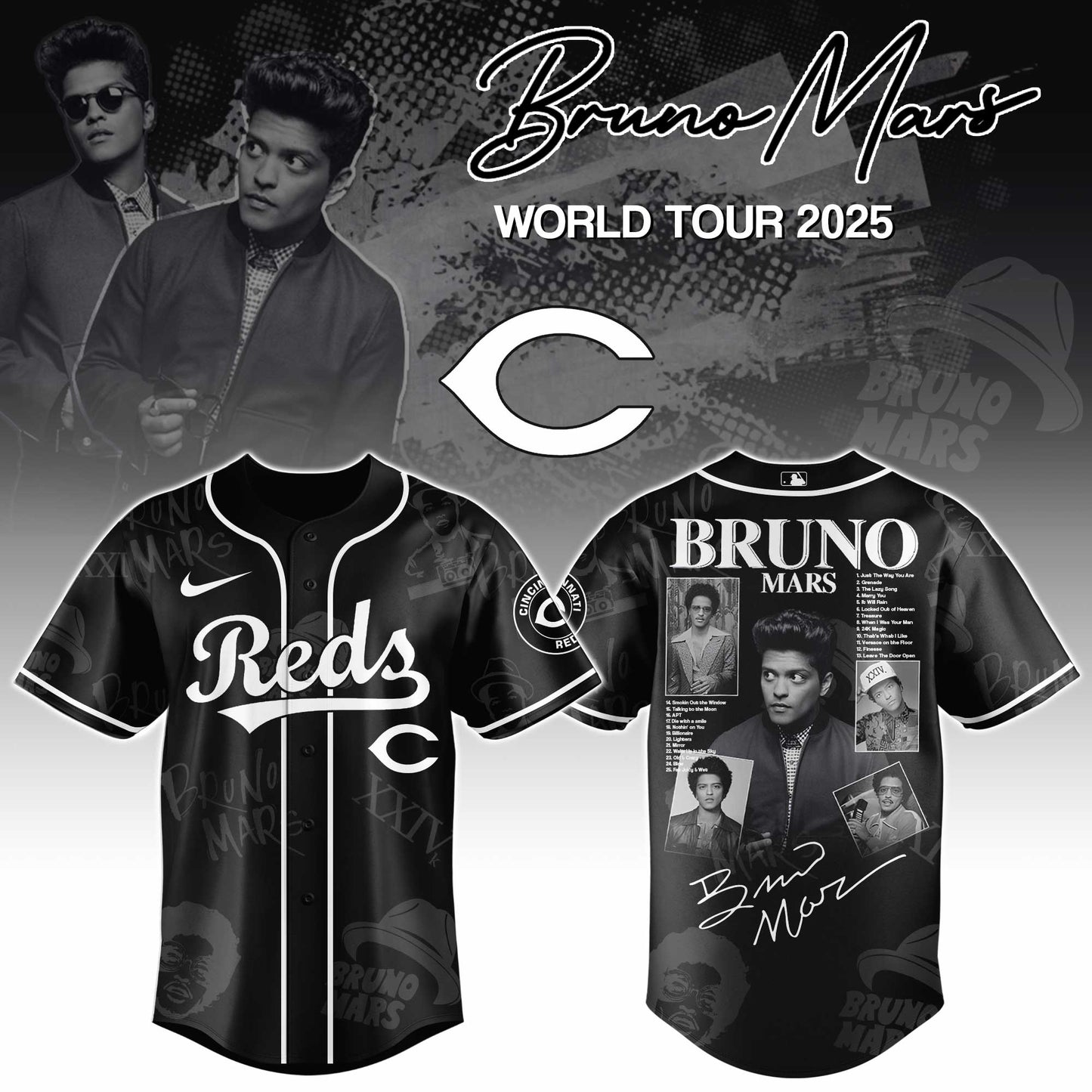 C Reds x Bruno Mars at Park MGM  2025 Jersey Editions Limited +Selling Out Fast