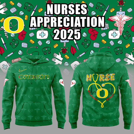 Oregon Ducks Football Nurses Appreciation 2025 Hoodie