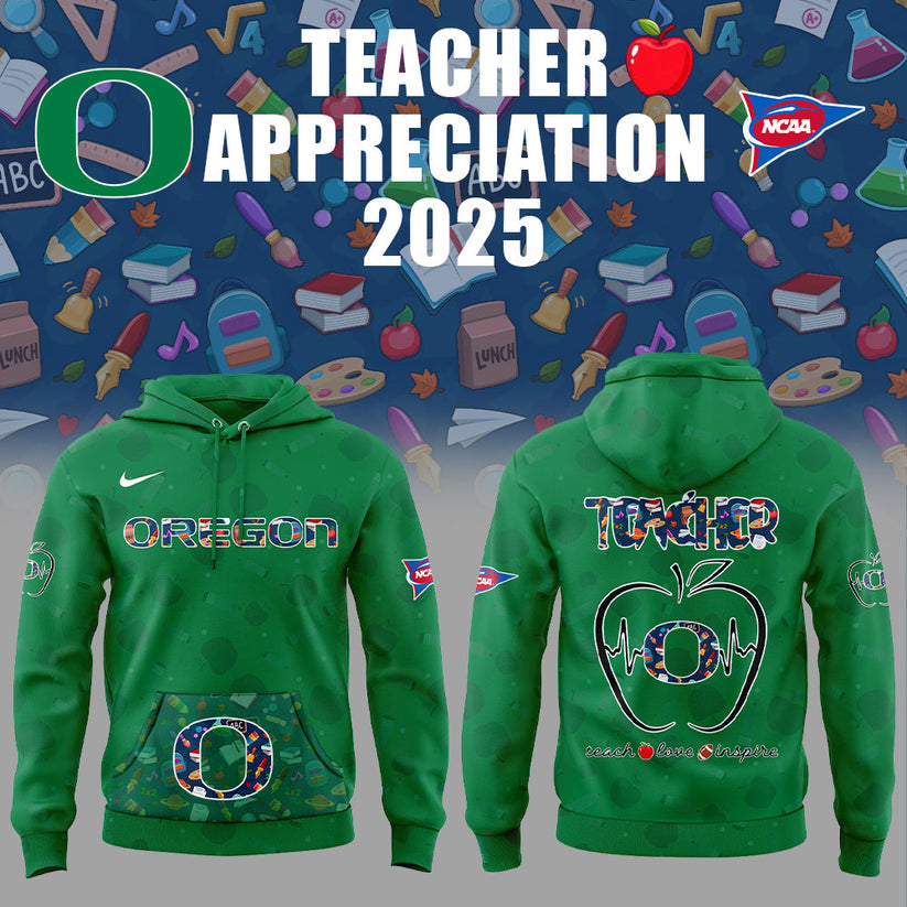 Oregon Ducks Football Teacher Appreciation 2025 V2 Hoodie