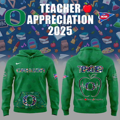 Oregon Ducks Football Teacher Appreciation 2025 V2 Hoodie