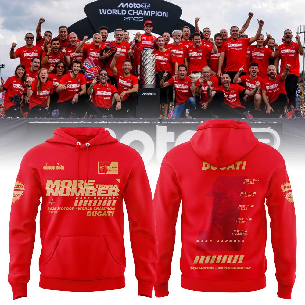 “MORE THAN A NUMBER” Marc Marquez World Champion 2025 Combo Gold Hoodie | Jogger | Cap