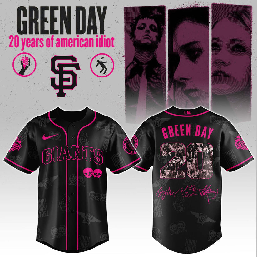 S F Giants x Green Day 20th Anniversary Jersey 2025 Editions Limited + Selling Out Fast