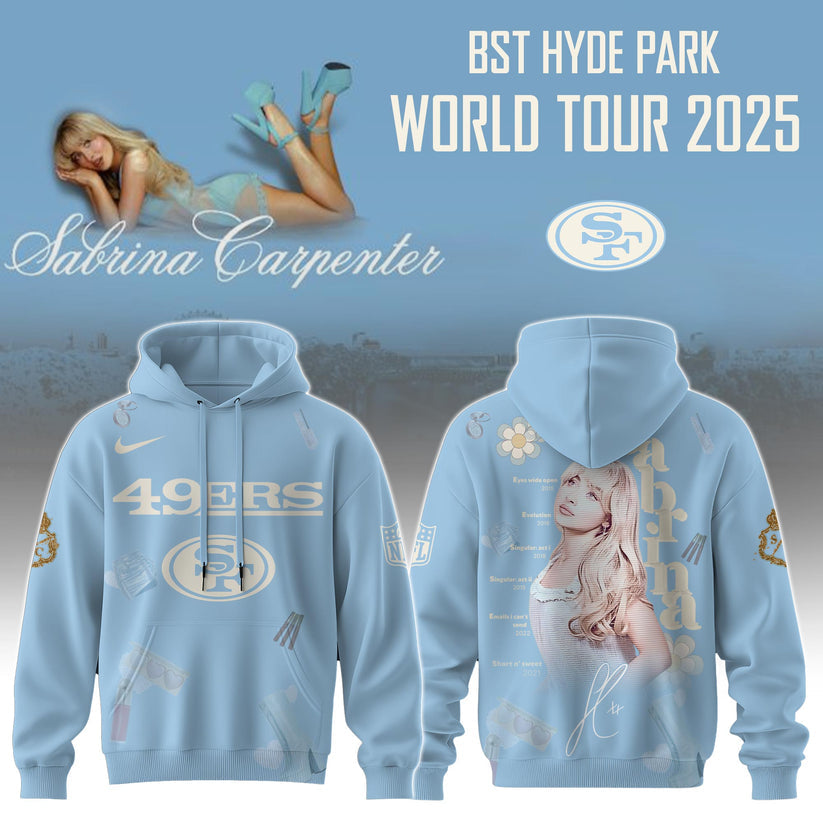 SF 49ers x Sabrina Carpenter “Short n’ Sweet Tour” Hoodie Editions Limited +Selling Out Fast
