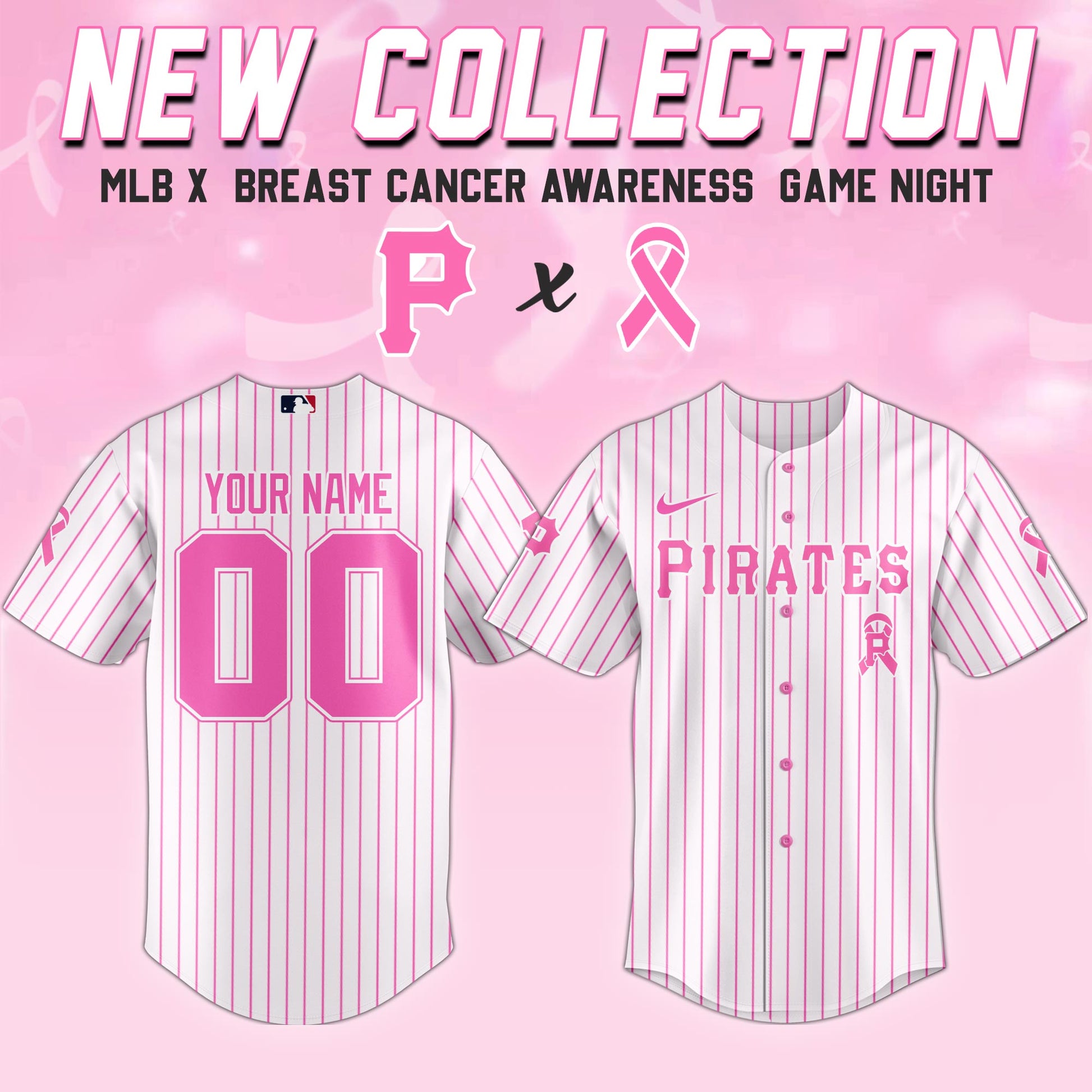 Pittsburgh Pirates x  Breast Cancer Awareness Game Night Jersey Editons Limited
