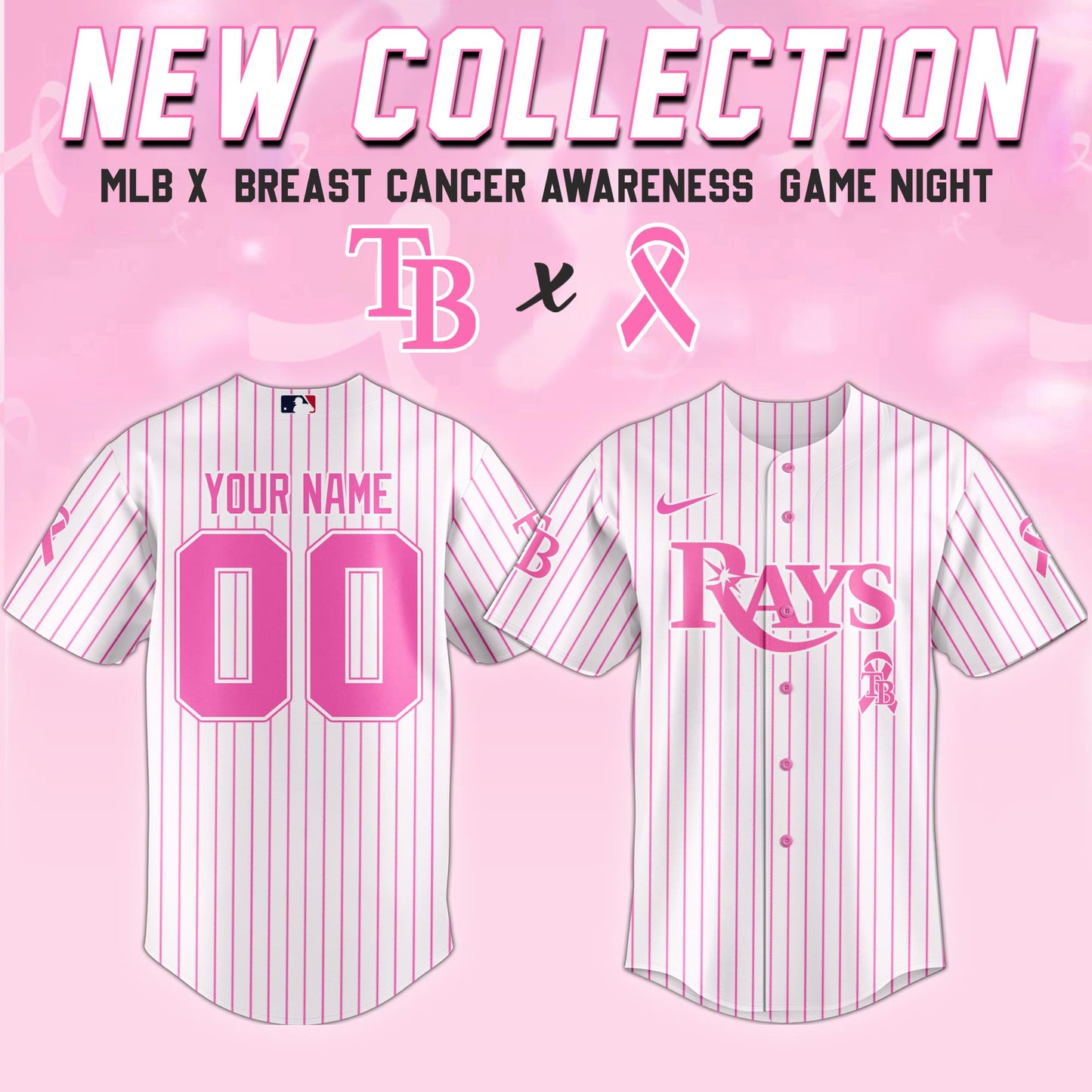 Tampa Bay Rays x  Breast Cancer Awareness Game Night Jersey Editons Limited