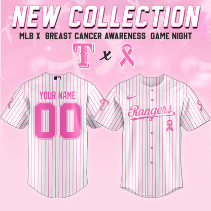 .Texas Rangers x  Breast Cancer Awareness Game Night Jersey Editons Limited