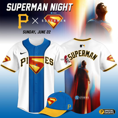 Pittsburgh Pirates x Superman Night Game Limited Edition Jersey 2025